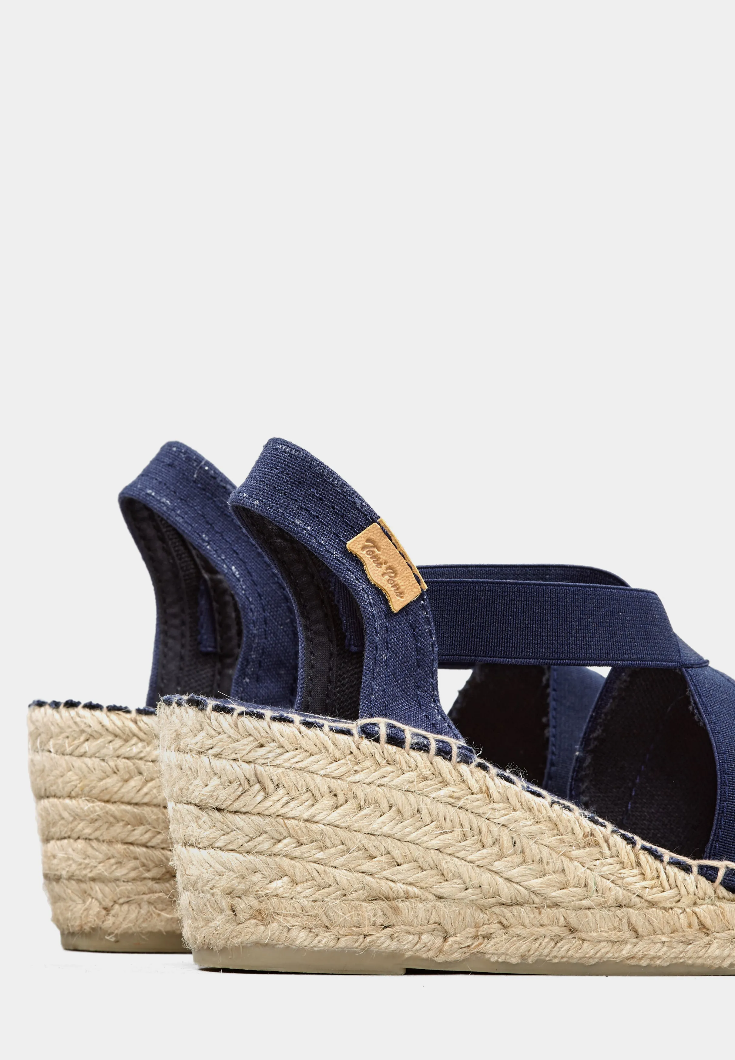 Ter Navy Linen Wedge Espadrille